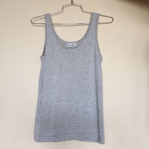 Silver Sparkly Party Tank Top